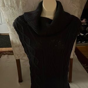 Adrienne Vittadini Dark a gray Sleeveless Cowl Neck Sweater Dress size Large